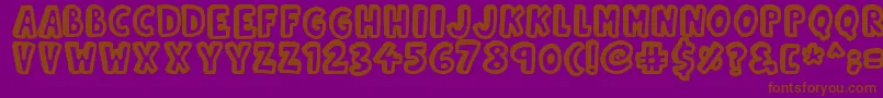 Kinda3D-Schriftart – Braune Schriften auf violettem Hintergrund
