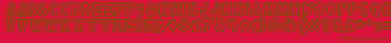 フォントKinda3D – 赤い背景に茶色の文字
