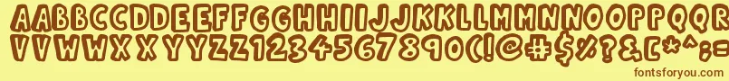Kinda3D Font – Brown Fonts on Yellow Background