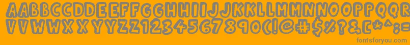 フォントKinda3D – オレンジの背景に灰色の文字