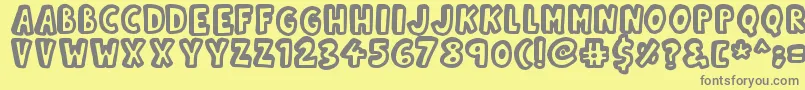 Kinda3D Font – Gray Fonts on Yellow Background