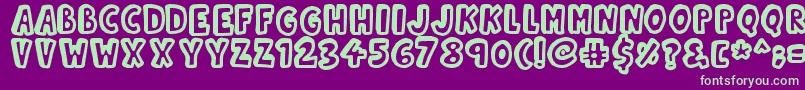 Kinda3D Font – Green Fonts on Purple Background