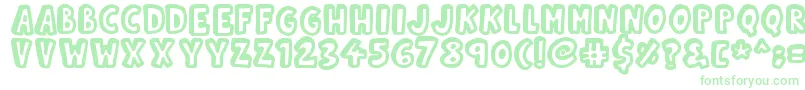 Kinda3D-fontti – vihreät fontit valkoisella taustalla