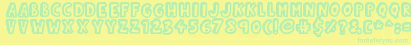 Kinda3D-fontti – vihreät fontit keltaisella taustalla