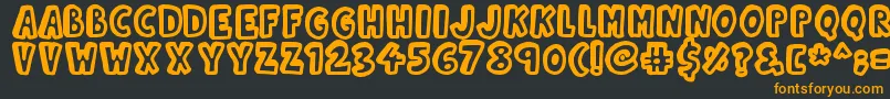 Kinda3D-Schriftart – Orangefarbene Schriften auf schwarzem Hintergrund