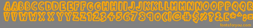 Czcionka Kinda3D – pomarańczowe czcionki na szarym tle