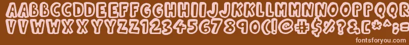 Kinda3D Font – Pink Fonts on Brown Background