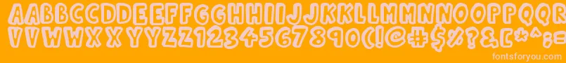 Kinda3D Font – Pink Fonts on Orange Background