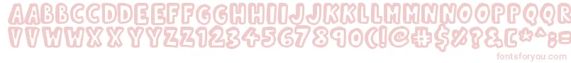 Kinda3D-fontti – vaaleanpunaiset fontit valkoisella taustalla