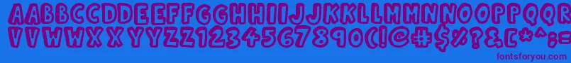Kinda3D-fontti – violetit fontit sinisellä taustalla