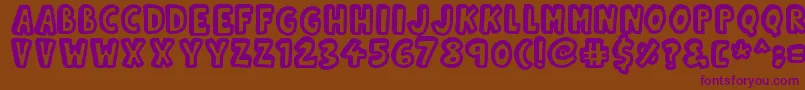 Kinda3D-fontti – violetit fontit ruskealla taustalla