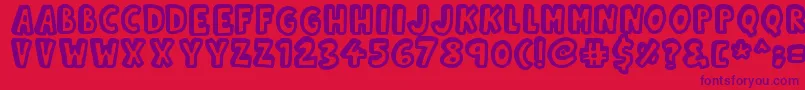 Kinda3D Font – Purple Fonts on Red Background