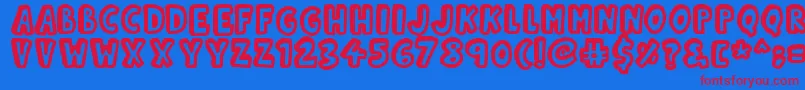 Kinda3D Font – Red Fonts on Blue Background