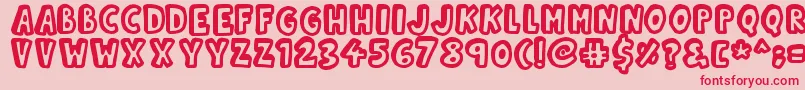 Kinda3D-fontti – punaiset fontit vaaleanpunaisella taustalla