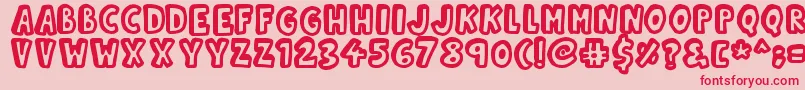 Kinda3D Font – Red Fonts on Pink Background