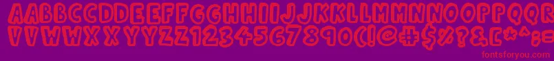 Kinda3D-Schriftart – Rote Schriften auf violettem Hintergrund