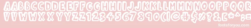 フォントKinda3D – ピンクの背景に白い文字