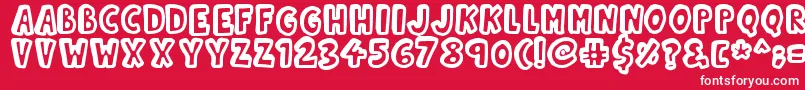 Kinda3D Font – White Fonts on Red Background