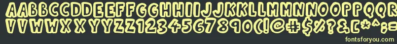 Kinda3D-fontti – keltaiset fontit mustalla taustalla