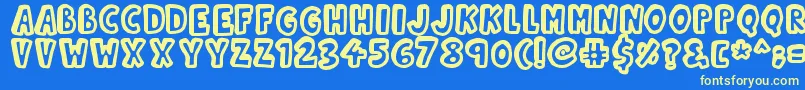 Шрифт Kinda3D – жёлтые шрифты на синем фоне