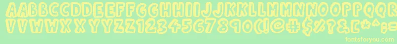 Kinda3D Font – Yellow Fonts on Green Background