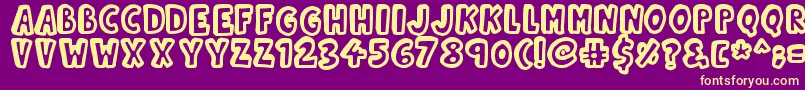Kinda3D Font – Yellow Fonts on Purple Background