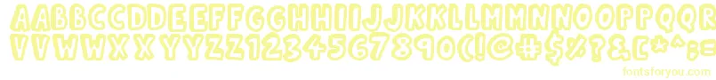 Шрифт Kinda3D – жёлтые шрифты на белом фоне