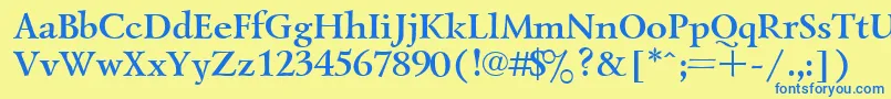UkrainiangoudyoldBold Font – Blue Fonts on Yellow Background
