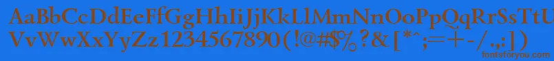 UkrainiangoudyoldBold Font – Brown Fonts on Blue Background