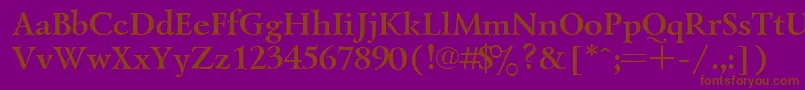 Czcionka UkrainiangoudyoldBold – brązowe czcionki na fioletowym tle