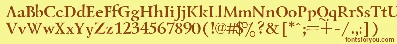UkrainiangoudyoldBold Font – Brown Fonts on Yellow Background