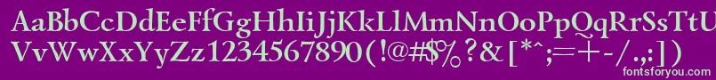UkrainiangoudyoldBold Font – Green Fonts on Purple Background