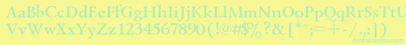UkrainiangoudyoldBold Font – Green Fonts on Yellow Background