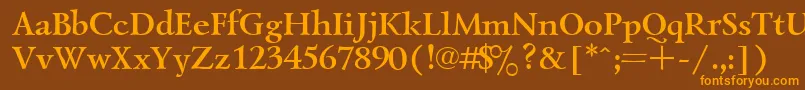 UkrainiangoudyoldBold Font – Orange Fonts on Brown Background