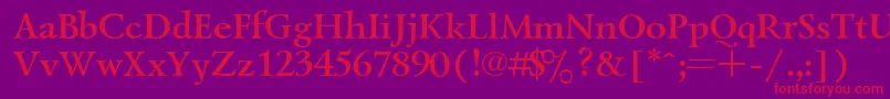 UkrainiangoudyoldBold Font – Red Fonts on Purple Background