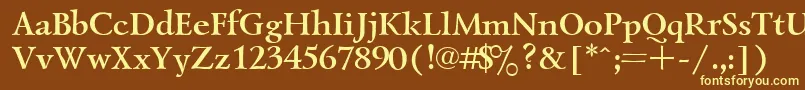 UkrainiangoudyoldBold Font – Yellow Fonts on Brown Background