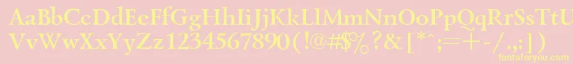 UkrainiangoudyoldBold Font – Yellow Fonts on Pink Background