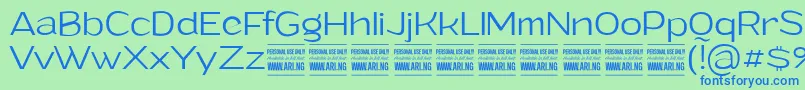 GrandilightPersonalUse Font – Blue Fonts on Green Background