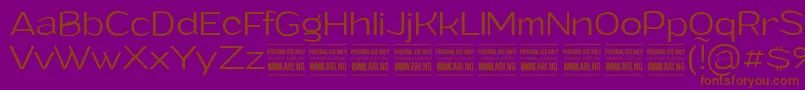GrandilightPersonalUse-fontti – ruskeat fontit violetilla taustalla