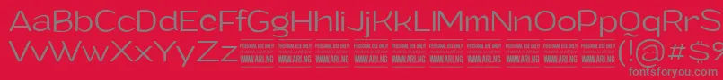 フォントGrandilightPersonalUse – 赤い背景に灰色の文字