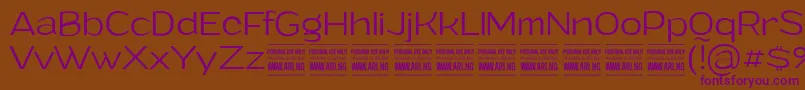 GrandilightPersonalUse Font – Purple Fonts on Brown Background