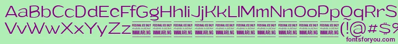 GrandilightPersonalUse Font – Purple Fonts on Green Background