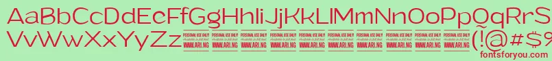 GrandilightPersonalUse Font – Red Fonts on Green Background