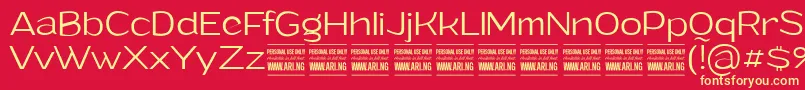 GrandilightPersonalUse Font – Yellow Fonts on Red Background