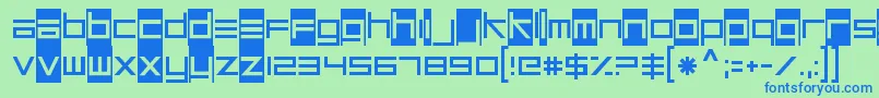UnsteadyoversteerRegular Font – Blue Fonts on Green Background