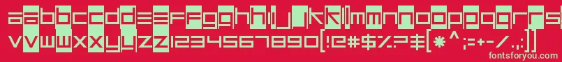 UnsteadyoversteerRegular-fontti – vihreät fontit punaisella taustalla