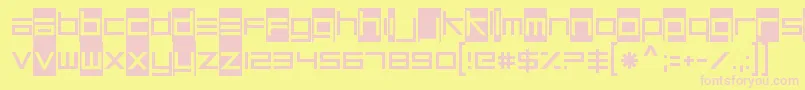 Czcionka UnsteadyoversteerRegular – różowe czcionki na żółtym tle