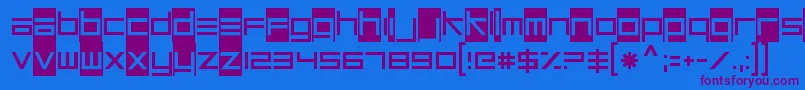 Fonte UnsteadyoversteerRegular – fontes roxas em um fundo azul