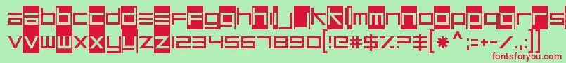 UnsteadyoversteerRegular Font – Red Fonts on Green Background