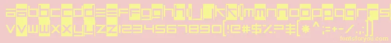 UnsteadyoversteerRegular-Schriftart – Gelbe Schriften auf rosa Hintergrund